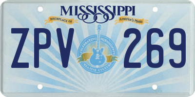 MS license plate ZPV269