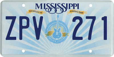 MS license plate ZPV271