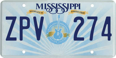 MS license plate ZPV274