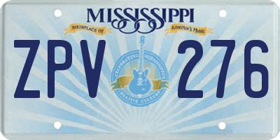 MS license plate ZPV276