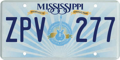 MS license plate ZPV277