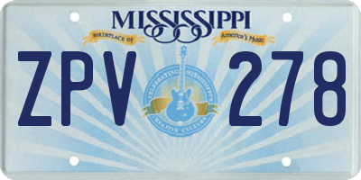 MS license plate ZPV278