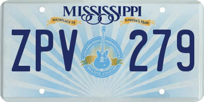 MS license plate ZPV279