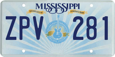 MS license plate ZPV281