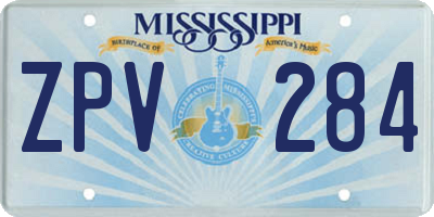 MS license plate ZPV284