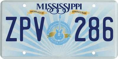 MS license plate ZPV286