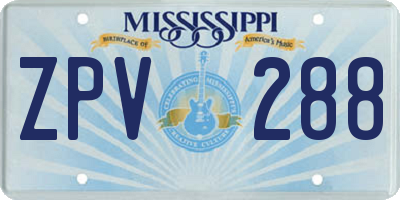 MS license plate ZPV288