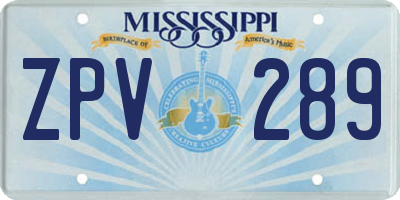 MS license plate ZPV289