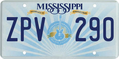 MS license plate ZPV290