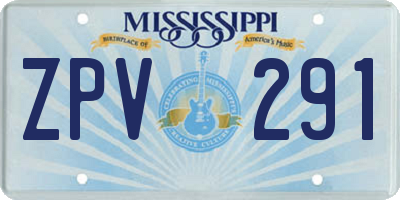 MS license plate ZPV291