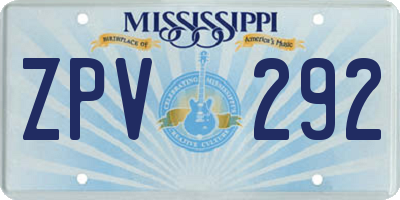 MS license plate ZPV292