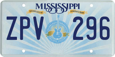 MS license plate ZPV296