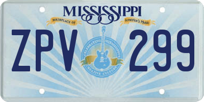 MS license plate ZPV299