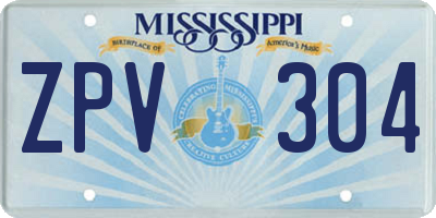 MS license plate ZPV304