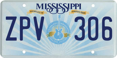MS license plate ZPV306