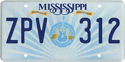 MS license plate ZPV312