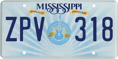 MS license plate ZPV318