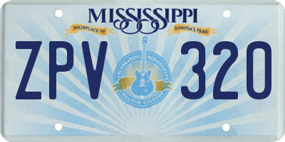 MS license plate ZPV320