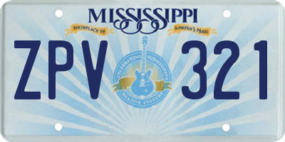 MS license plate ZPV321