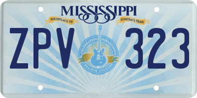 MS license plate ZPV323