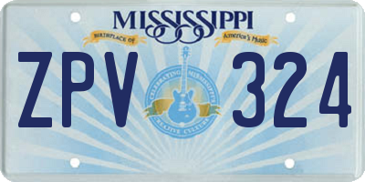 MS license plate ZPV324