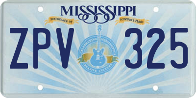 MS license plate ZPV325