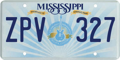 MS license plate ZPV327