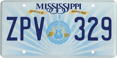 MS license plate ZPV329
