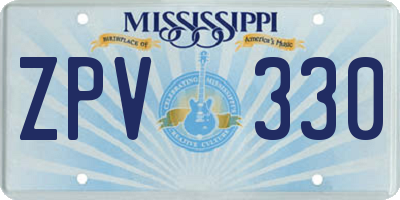 MS license plate ZPV330