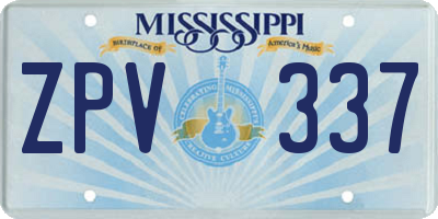 MS license plate ZPV337