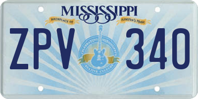 MS license plate ZPV340