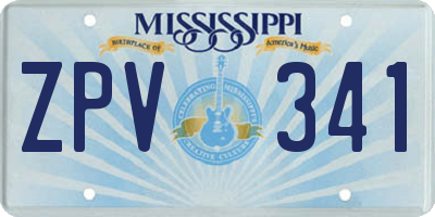 MS license plate ZPV341