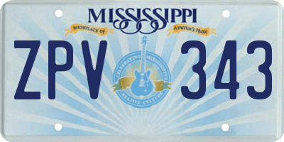 MS license plate ZPV343
