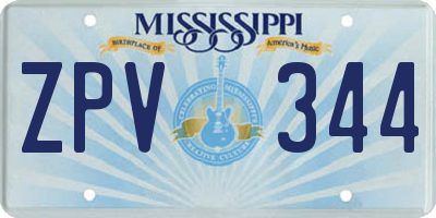 MS license plate ZPV344