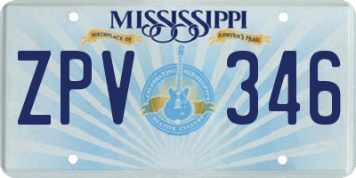 MS license plate ZPV346