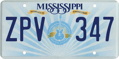 MS license plate ZPV347