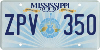 MS license plate ZPV350