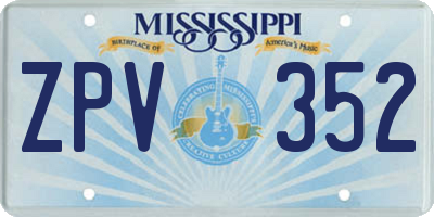 MS license plate ZPV352