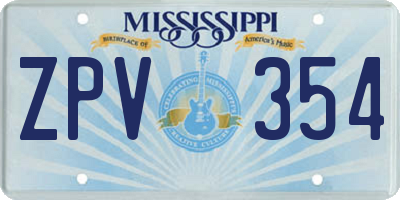 MS license plate ZPV354
