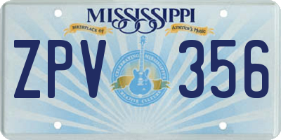 MS license plate ZPV356