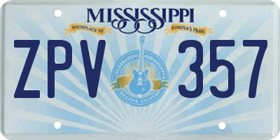 MS license plate ZPV357