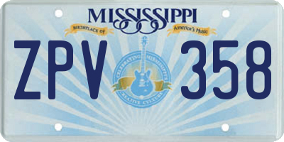 MS license plate ZPV358