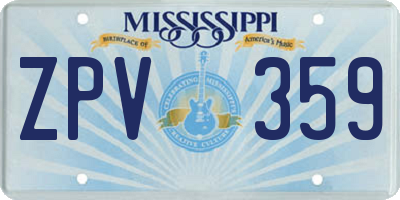 MS license plate ZPV359