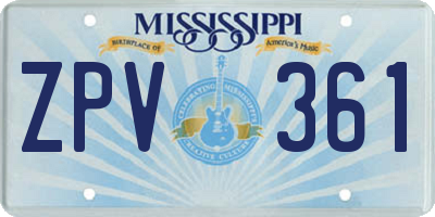MS license plate ZPV361