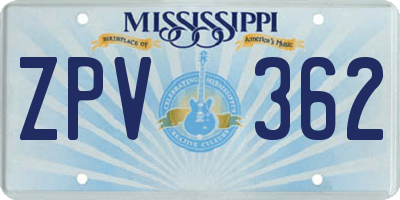 MS license plate ZPV362