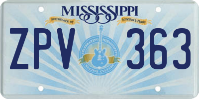 MS license plate ZPV363