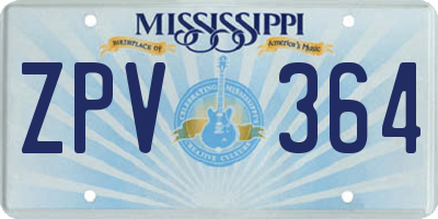 MS license plate ZPV364