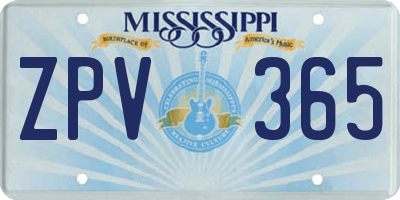 MS license plate ZPV365