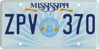 MS license plate ZPV370
