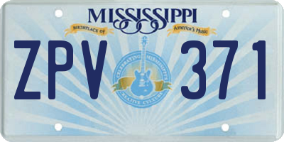 MS license plate ZPV371